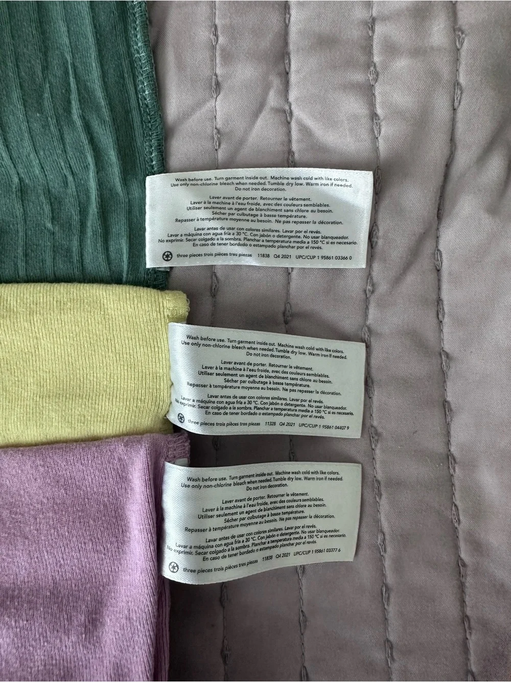 Carter's 3-Pack Baby One-Pieces in Lavender, Yellow and Green